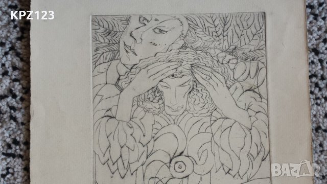 КАРТИНА АБСТРАКЦИЯ ОФОРТ 80 г, снимка 2 - Картини - 29108397