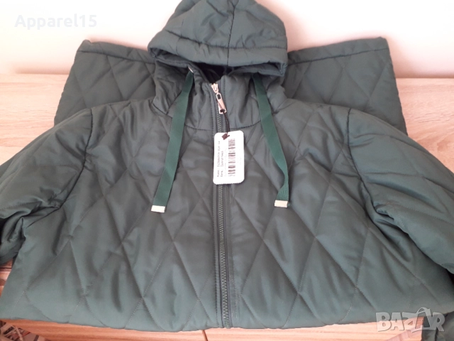 Ново вносно тъмнозелено яке с качулка, 44, снимка 7 - Якета - 52502095
