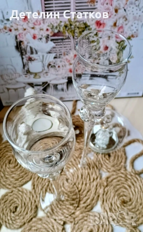 Две дизайнерски стъклени чаши, снимка 5 - Колекции - 54092147