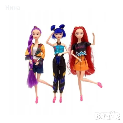 Комплект K- POP Devil Hunter Girls ❤️  3 бр пеещи , модни кукли, 30 см, снимка 2 - Кукли - 55777001