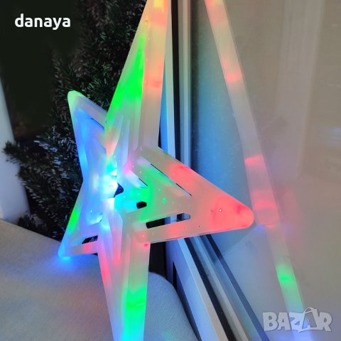 4229 Светеща коледна звезда с LED свeтлини украса за стена 40см, снимка 4 - Декорация за дома - 42682693