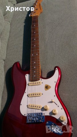 warriors – electric guitar – metallic red