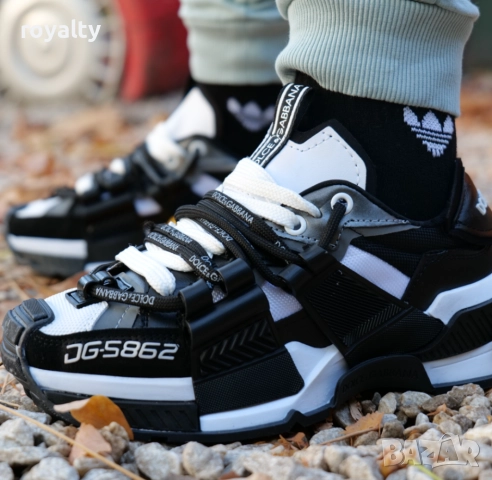 Дамски Сникърси-Dolce&Gabbana- Бяло и Черно, снимка 4 - Маратонки - 51632043