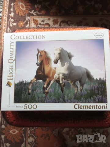Мозайка 500 части италианска,на картинката коне, снимка 1 - Игри и пъзели - 37037752