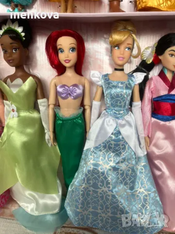 Кукла Тиана, Рапунцел, Покахонтас, Мулан, Есмералда, Пепеляшка, Аврора, Жасмин, Снежанка, Ариел, Бел, снимка 17 - Кукли - 38927058
