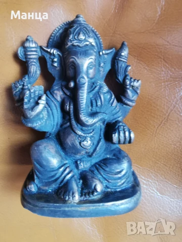 Стара бронзова Ганеша, снимка 2 - Антикварни и старинни предмети - 51401130
