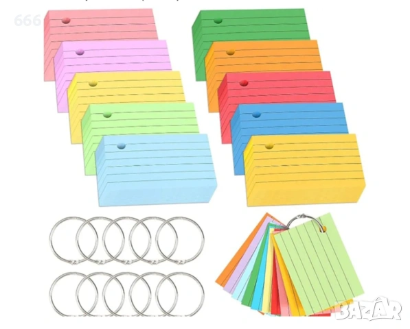 1000 листа индексни картички флаш картички 74x51 мм