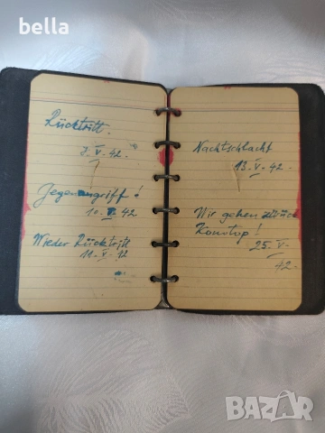 Уникален офицерски дневник на Hauptmann (Капитан) от Вермахта (1939-1943) – С бойни поражения!, снимка 7 - Антикварни и старинни предмети - 54043262