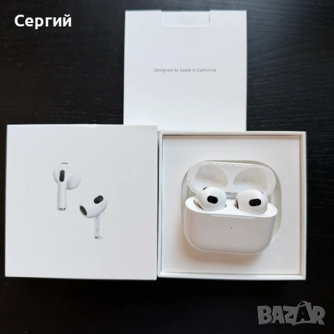 Apple AirPods 3 – оригинални, отлично състояние, пълен комплект