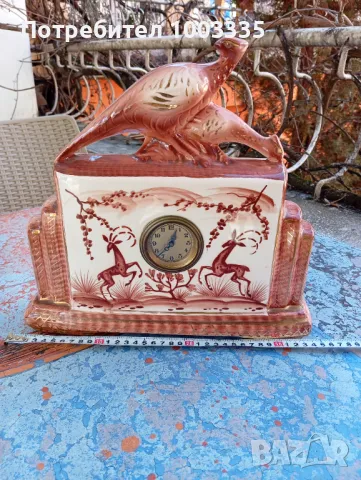 Стар порцеланов, немски,каминен, ловен часовник 