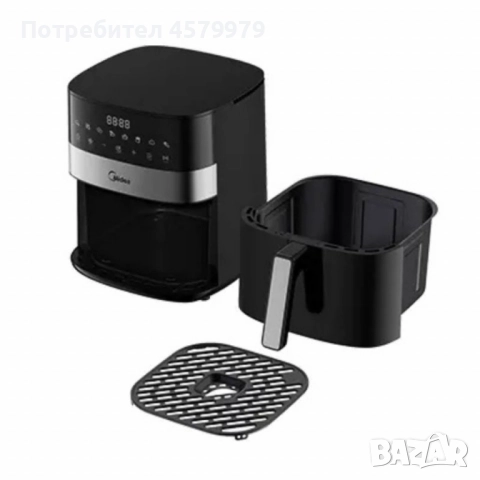 Еър фрайър Midea MF-CN65E2 - За готвене с горещ въздух Капацитет: 6.3 литра; Мощност: 1500–1700 W, снимка 4 - Фритюрници - 51677100