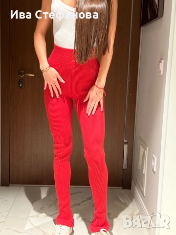 ALICE EVIS  Alice Evis от бранда Алисия нов спортно елегантен сет две части костюм червен комплект , снимка 4 - Спортни екипи - 52516914