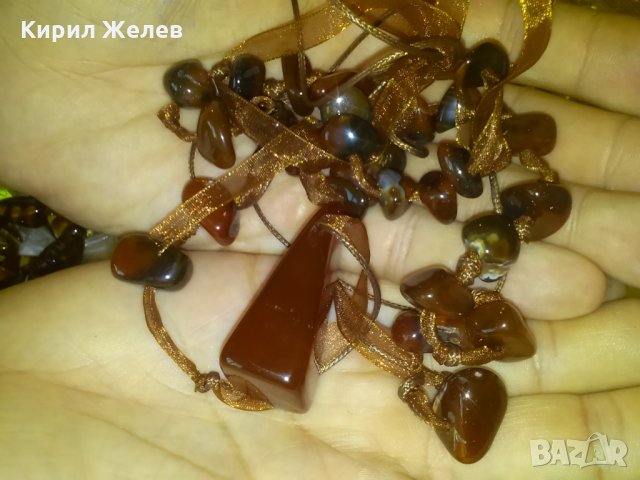 АРТ КОЛИЕ от ЕСТЕСТВЕН КАРНЕОЛ 14454, снимка 6 - Колиета, медальони, синджири - 29555306