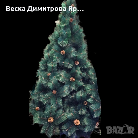 Елха естествено зелена с шишарки