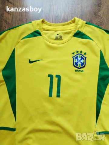  Brazil 2002-04 Nike Home Shirt Ronaldinho 11 - мъжка колекционерска тениска ОТЛИЧНО СЪСТОЯНИЕ ХЛ