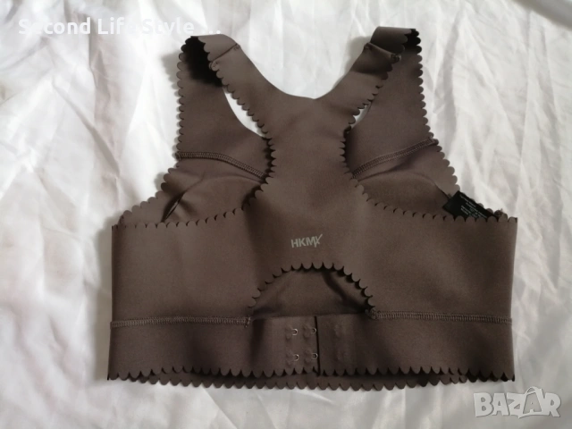 HKMX дамско спортно бюстиe р-р S в сив цвят; с подплънки, снимка 7 - Корсети, бюстиета, топове - 54097616