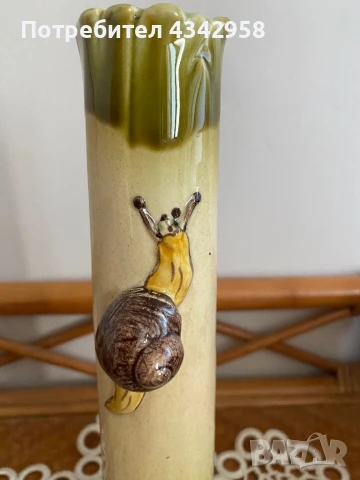 Винтидж ваза с охлюв.Франция., снимка 2 - Антикварни и старинни предмети - 50678967