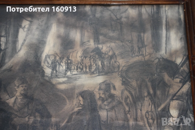 Стара патриотична картина. Хайдути нападат турски керван ., снимка 7 - Антикварни и старинни предмети - 51910177