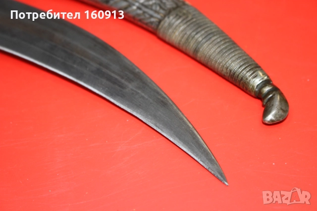 Османска кама Ханджар сребърна кания със златни орнаменти., снимка 12 - Антикварни и старинни предмети - 51485940