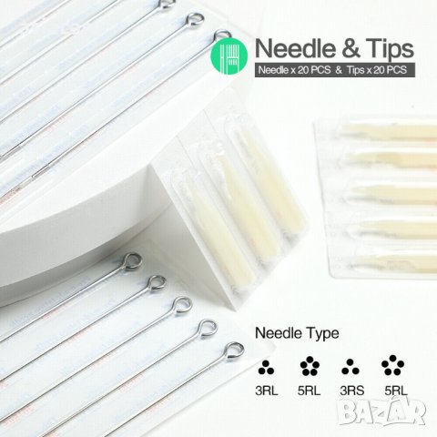 Стартов комплект за татуировки, машини, бои, захранване, игли, куфар, снимка 5 - Друго оборудване - 29886989