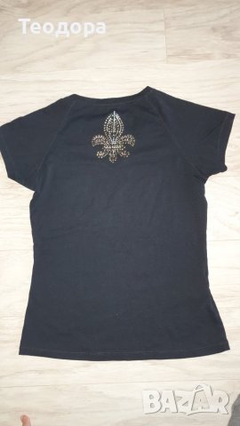 Черна блуза р.S, снимка 3 - Тениски - 39863096