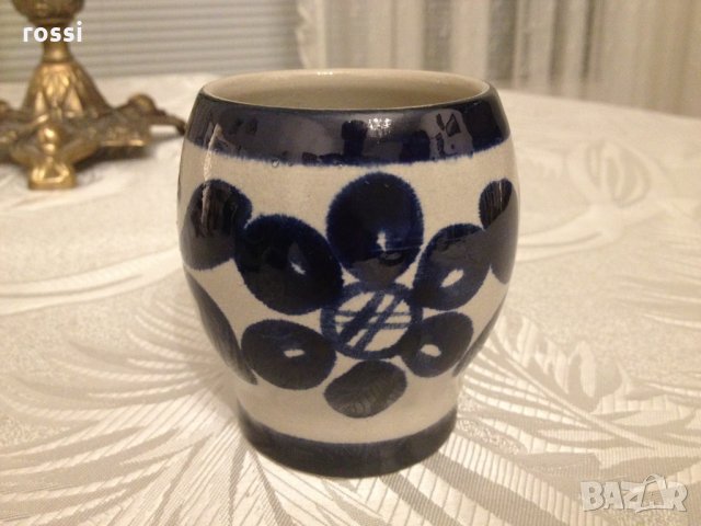 Vintage. Нови. Original King Немски сервиз 4 керамични чаши за вино 160 мл. ръчна изработка, снимка 4 - Антикварни и старинни предмети - 30678675