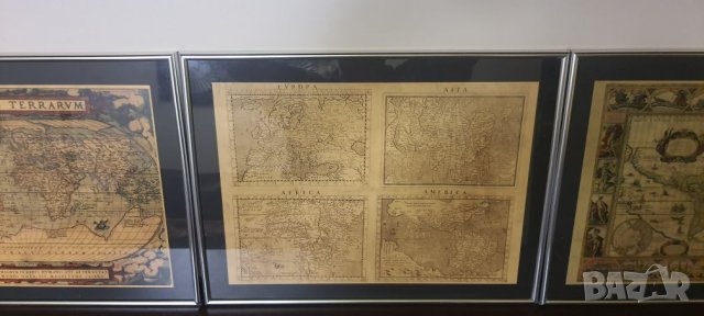 Картини стари географски карти 5 броя, снимка 4 - Картини - 34531511