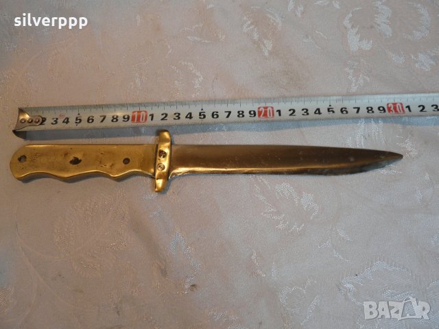  Колекционерски нож с бронзова дръжка , снимка 3 - Други ценни предмети - 30846219