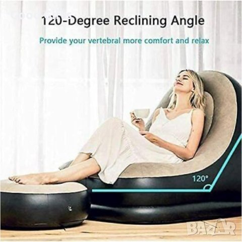 Надуваем фотьойл и табуретка за крака , снимка 5 - Дивани и мека мебел - 42920866