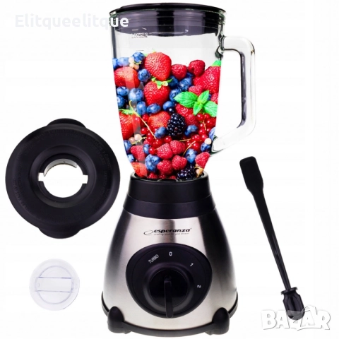 Блендер Esperanza, 500W, 1.5л., Стъклена кана, Инокс черен, снимка 5 - Блендери - 52182557