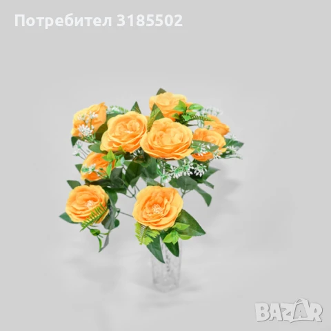 Изкуствени рози – Стилна и трайна декорация в пет изящни цвята, снимка 5 - Изкуствени цветя - 51227755