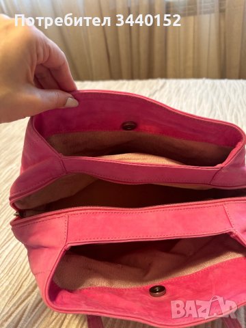 Комплект дамска чанта и обувки /естествен набук/, снимка 5 - Чанти - 40227110