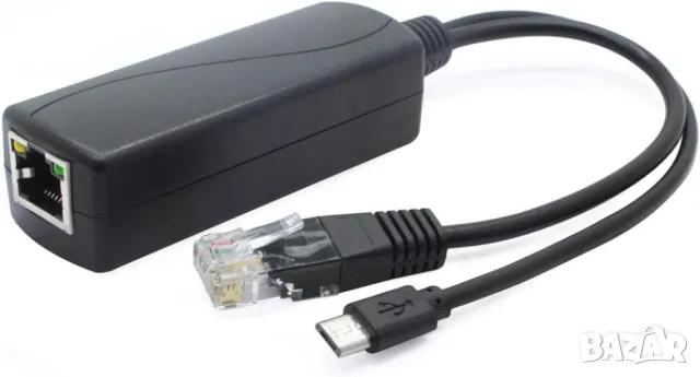 Сплитер PoE 48V към 5V 2,4A Micro USB + Data. За IP камери и др, снимка 7 - Други - 50316897