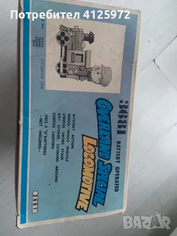 Ретро метално влакче, локомотив на батерии, свети и издава звуци, 1968 Saitoh, снимка 7 - Антикварни и старинни предмети - 48022623