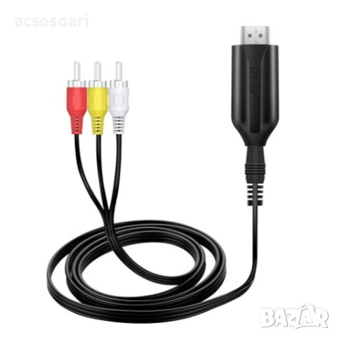 Конвертор преобразувател на сигнал HDMI към AV / RCA CVBS, снимка 3 - Кабели и адаптери - 40356029