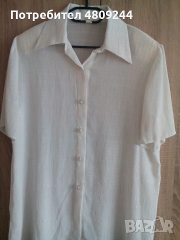 Бяла риза къс ръкав № 54, снимка 3 - Ризи - 54327638