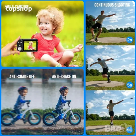 НОВ 56MP 4K HD фотоапарат с 32GB карта, 20X увеличение 2,7-инчов IPS, снимка 5 - Фотоапарати - 50493251