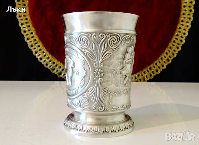 Чаша от калай Козирог. , снимка 4 - Антикварни и старинни предмети - 37783622
