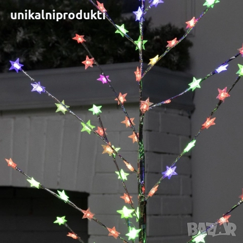 коледно дръвче 150см с LED лампички 85 звездички многоцветна светлина , снимка 4 - Лед осветление - 52265318