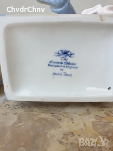 2бр Leonardo Collection статуетки/ЛЕОНАРДО английски порцеланови фигури на деца с играчки-мечета, снимка 6 - Статуетки - 49182501