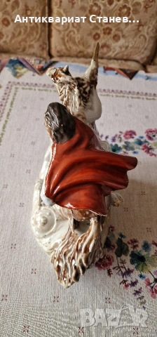 🔥 УНИКАЛНА ГОЛЯМА ПОРЦЕЛАНОВА СТАТУЕТКА – „ДАВИД САСУНСКИ“ 🔥, снимка 17 - Статуетки - 54174677