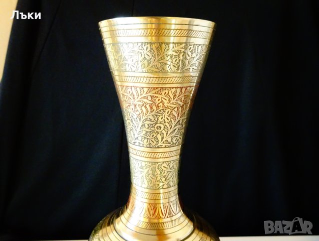 Бронзова ваза,клетъчен емайл 31 см. , снимка 2 - Вази - 31768678