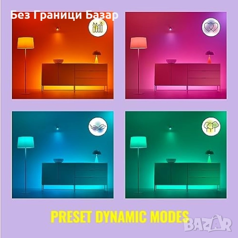 Нова WiZ интелигентна ретро крушка E27 RGB с приложение и гласово управление, снимка 7 - Крушки - 52545108