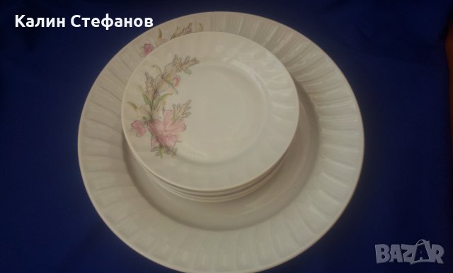 Порцеланов комплект за торта или ордьоври, салата 6 малки и 1 голяма, снимка 6 - Сервизи - 32009885