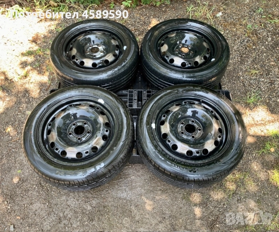 4бр.Оригинални железни джанти 15цола 5x100 + ГУМИ 195/55/15 за Vw,Audi,Skoda,Seat