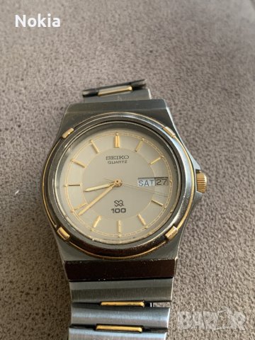 Vintage Seiko Quartz SQ100 #8123-6030 Day Date Gold Men's 36mm Wrist Watch
