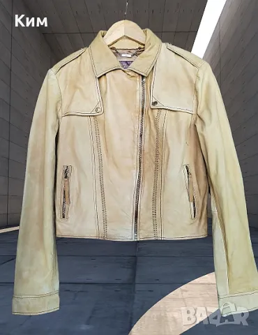 7 for All Mankind кожено яке цвят камила М, снимка 3 - Якета - 47560241
