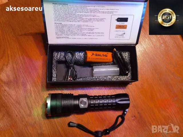 Висококачествен Супер Мощен P90 лек преносим LED прожектор акумулаторен дълготраен регулируем фенер, снимка 9 - Лед осветление - 48799692