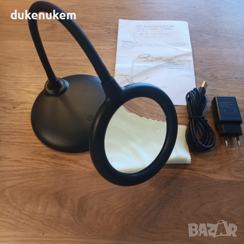 Настолна увеличителна лампа лупа 5X, 28 LED, с тъч управление, снимка 6 - Настолни лампи - 52652220