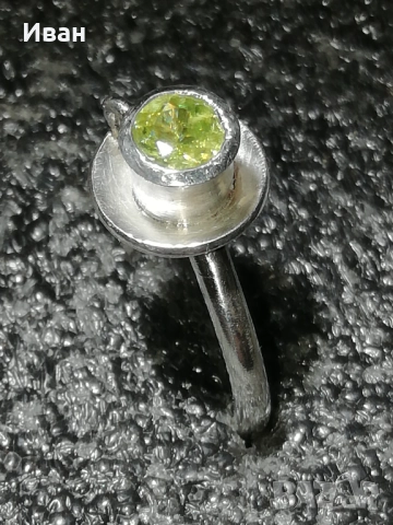 Сребърен пръстен - чашка, снимка 1